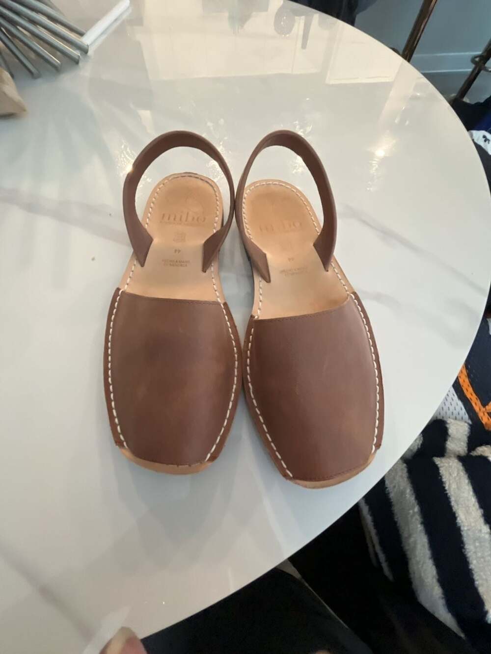 Mibo Avarca de Menorca Brown Leather Slingback Sandals